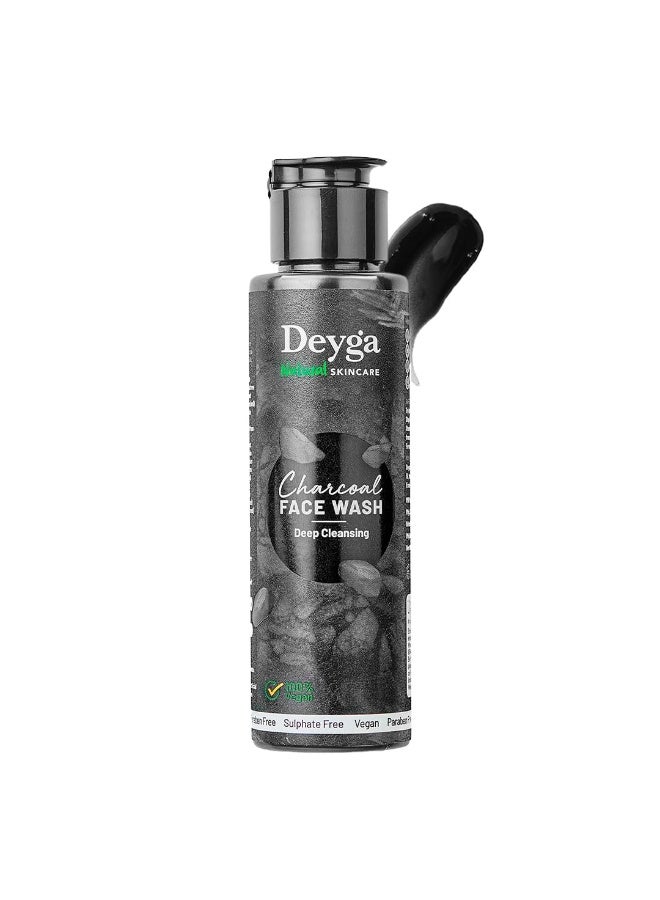 Deyga Charcoal Face Wash (100ml) | Fights Acne, Blackheads & Pimples | Non-Drying | 10X Activated Charcoal | Paraben & Sulphate Free | All Skin Types - Image 1